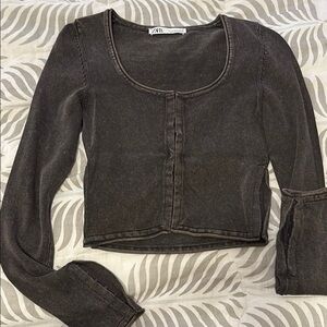 Zara Women's Black Long Sleeve Top